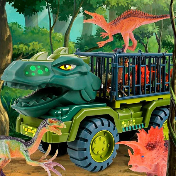 Carrinho Dinossauro Rex + Brinde (12 Dinossauros) - Juventude Ativa